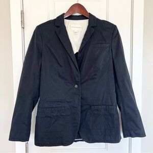 Banana Republic Women’s charcoal cotton blazer jacket Size 10 Office Work Preppy
